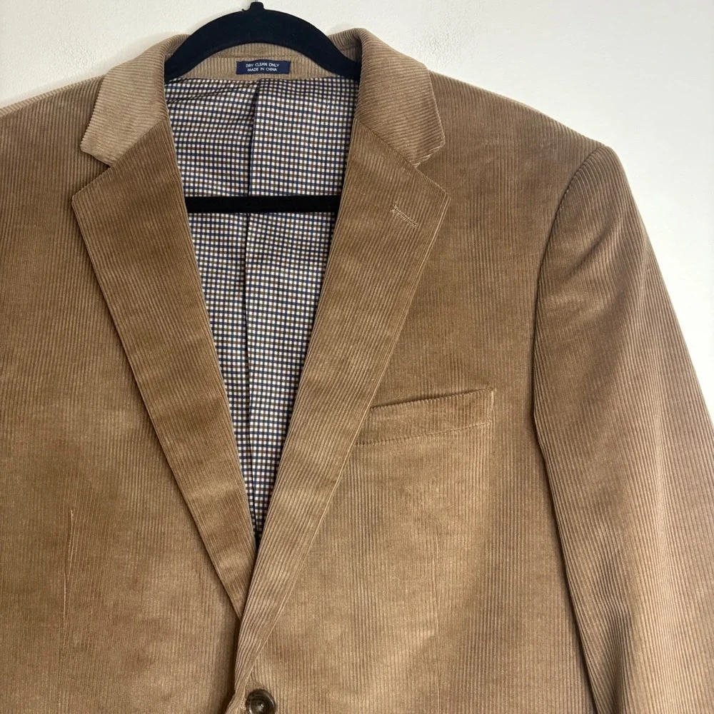 Saddlebred‎ Men's 40R Brown Corduroy Two Button Blazer Jacket Sport Coat